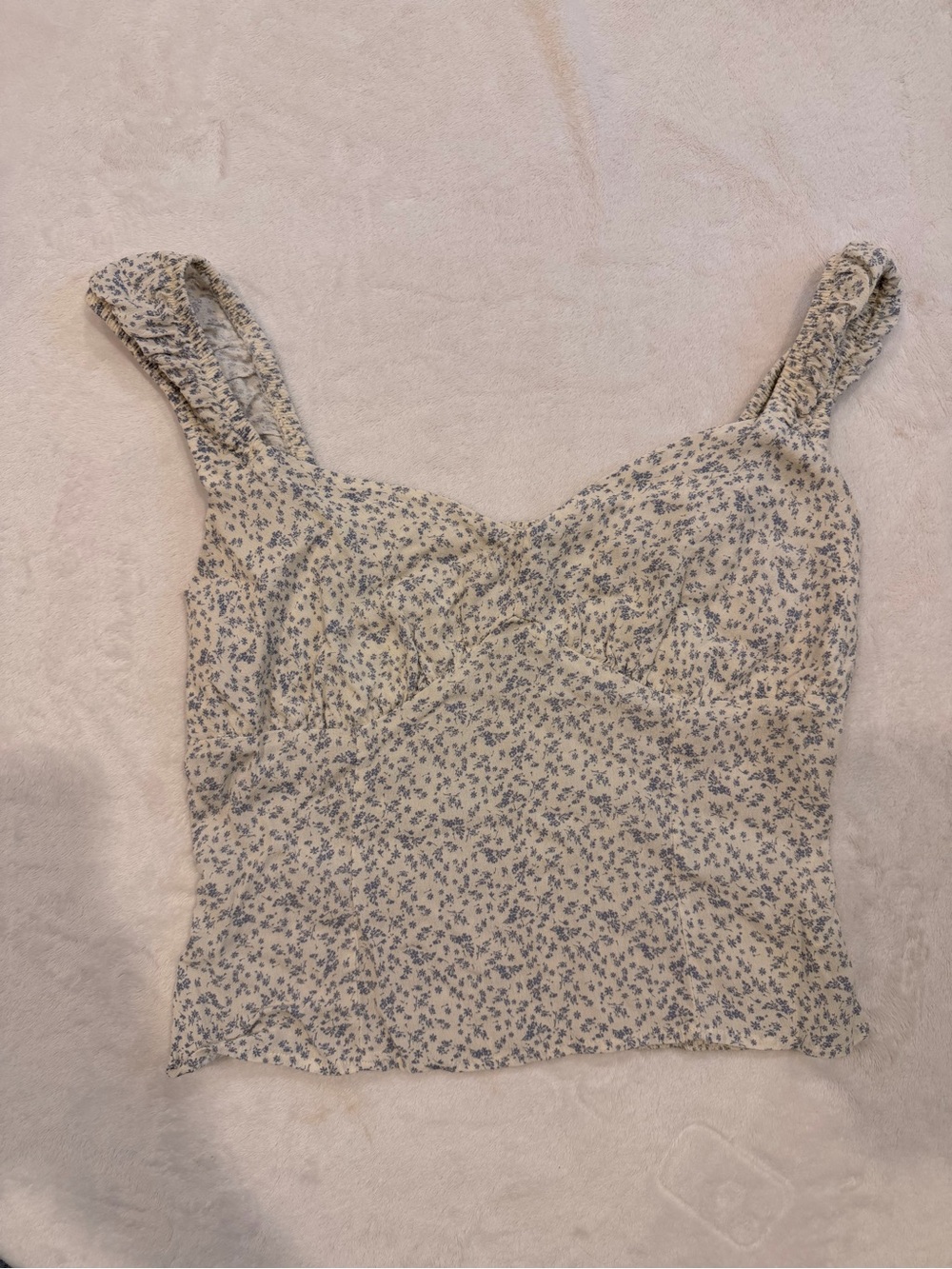 Sienna Sky Cream Camisole with Blue Floral Print